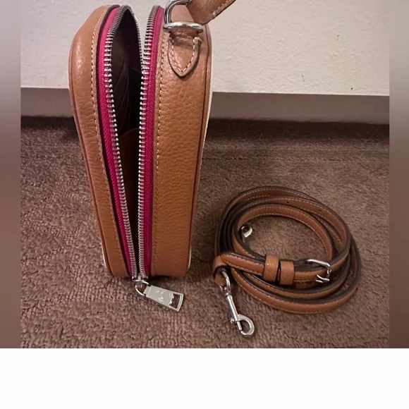 Coach Leather Eva White & Tan Crossbody Bag with Patches - Picture 6 of 10